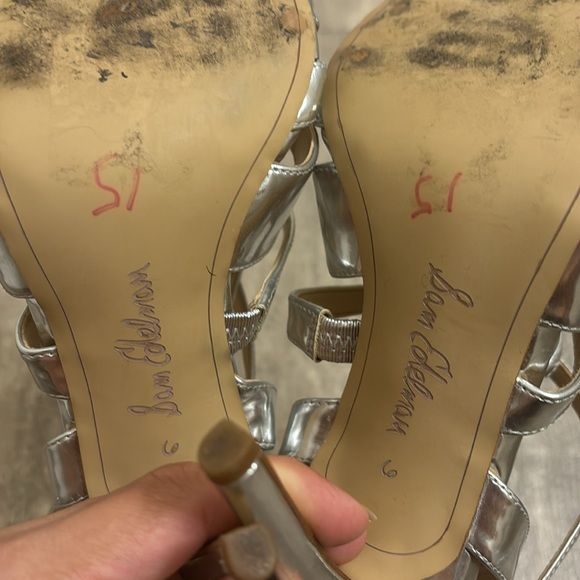 Silver Sam Edelman strappy heels 6 - Picture 4 of 14